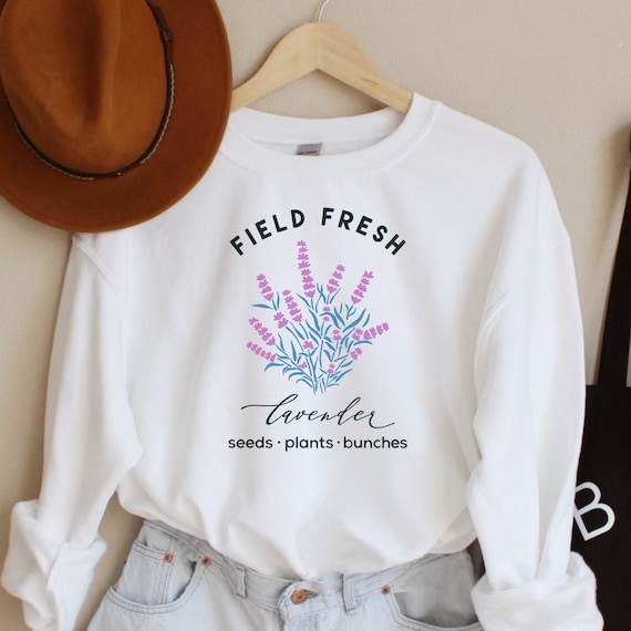 Floral Sweatshirt Fall Apparel Cute Fall Sweatshirt Womens Trendy Lavender flower Sweater Teacher Crewneck Sweatshirts Fall Clothing
