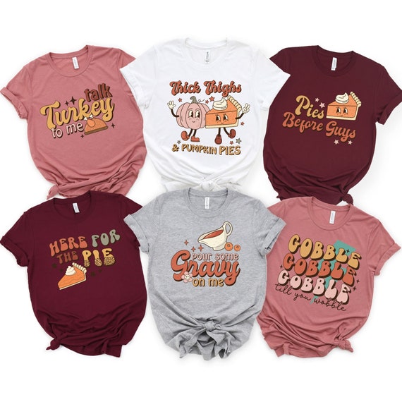 Funny Friendsgiving shirts thanksgiving shirts for group family shirts matching shirts for office party Here for pie beer fall party shirts