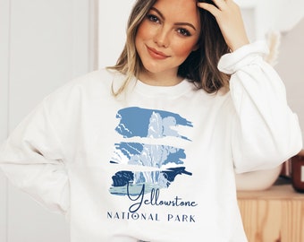 Yellowstone Sweatshirt Yellowstone Sweater National Park Sweatshirt Crewneck Camping Hiking Biking shirt gifts Wanderlust travel crewneck