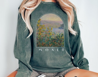 Monet Sweatshirt Claude Monet Comfort colors Crewneck Sweatshirt Art History Artist Shirts Gifts Floral Painting Shirt Gift for her