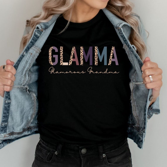 Glamma Shirt Gift for Grandma Glam-ma Shirt Grandma Shirt Glamorous Grandma Grandma Leopard Boho Grandma T-Shirt Promoted to grandma Shirt