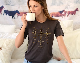 Libra Shirt Libra Gift Libra Gold Zodiac Sign tee Zodiac Libra Astrology Shirt Libra Horoscope Constellation Shirt Libra Birthday Shirt