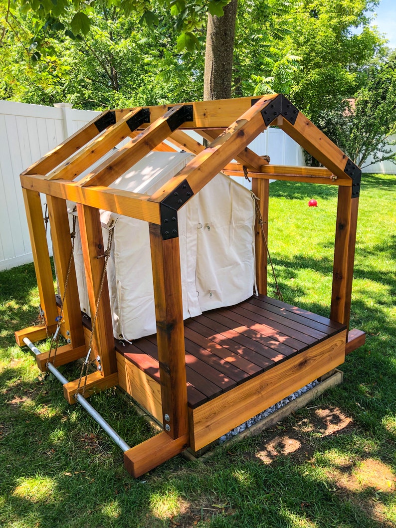 Dog Platform Tent Wooden Pet House Wood Dog House Pet Etsy