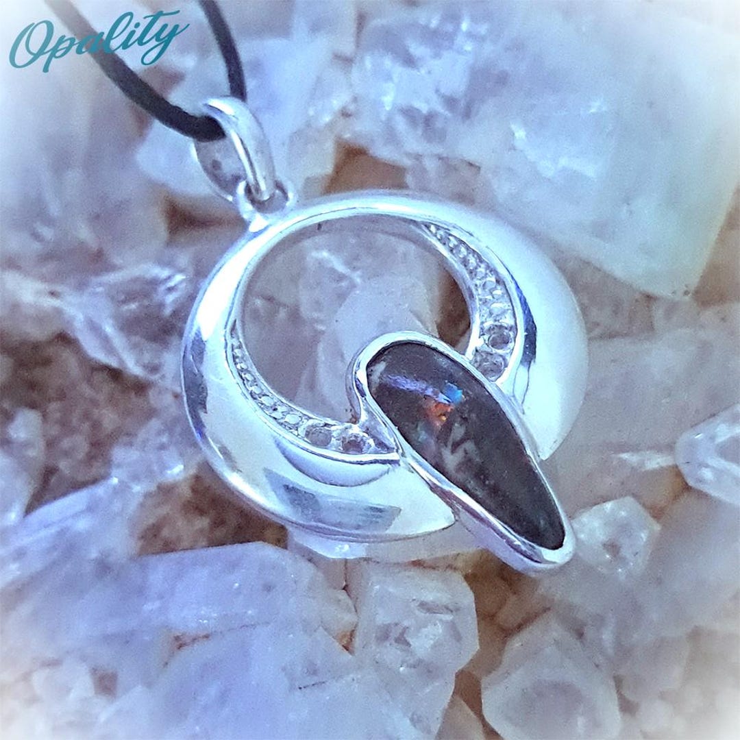 ネックレス・ペンダント Boulder Opal Matrix Pendant SILVER 925 Matrix Boulder Opal Sterling Silver Pendant - Etsy Australia