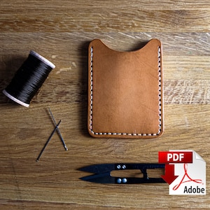 Tarjetero piel, tarjetero piel, tarjetero patrón PDF, cartera piel, patrón tarjeta piel, patrón tarjeta crédito, pdf minimalista
