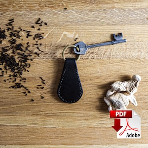 Leather keychain pattern, keyring leather pattern, keyfob leather pattern, PDF keychain leather pattern, leather keychain template