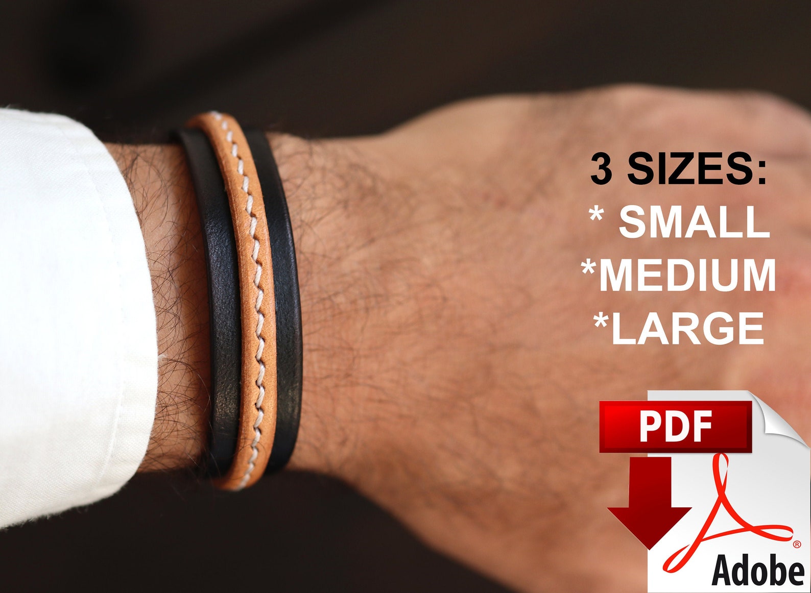 Leather Bracelet PDF File / Digital Downloadable Pattern / Etsy