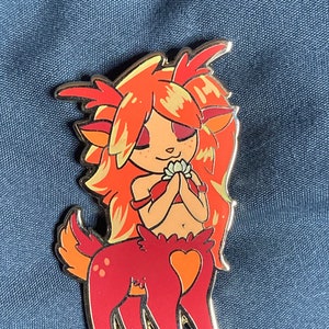 Summer Fire Centaur original Hard Enamel Pin- 2 inches tall 2 posts & Rubber Backing mythical monster fantasy cryptid Greek mythology pin