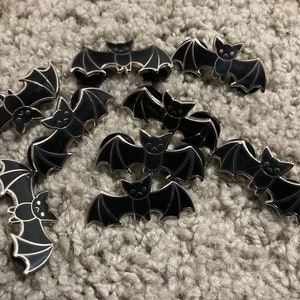 Cute Little Black Bat- Small Hard Enamel Pin- 1.25” Across and .5” Tall ...