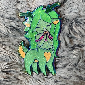 Spring Green Centaur original soft Enamel Pin glitter epoxy 2 inches tall 2 posts, Rubber Backing mythical monster fantasy cryptid mythology
