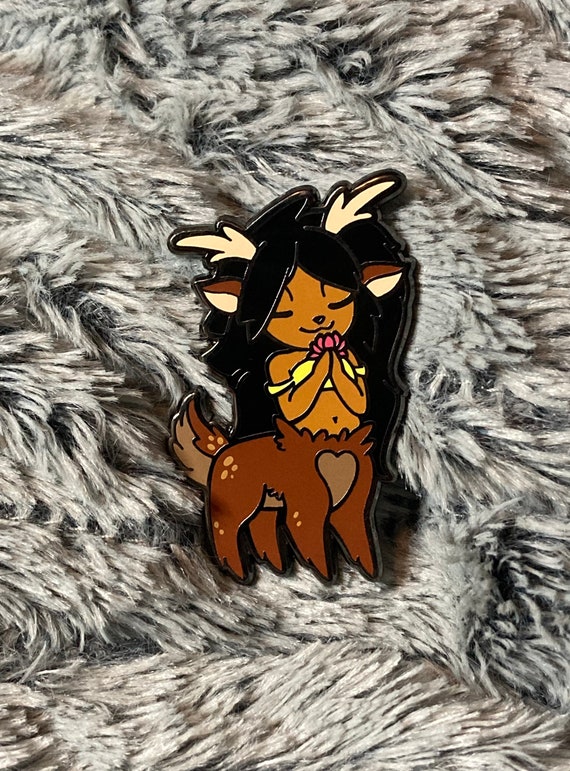 Huntress Centaur original hard Enamel Pin glitter 2 inches tall, Rubber Backing mythical monster fantasy mythology deer elk moose pin LE 50