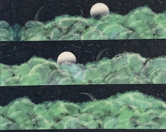 Glow in the Dark Moonlit Washi Speciality starry Tape, Stationery Planner Sticker 25mmx5m, scrapbooking tape, astronomy, cloudy