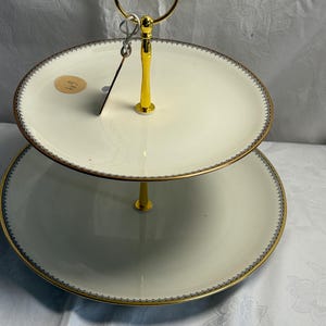 große Etagere aus altem Porzellan mit großen Speisetellern, 2 tlg bzw 3 tlg , Vintage, 50/60iger Jahre