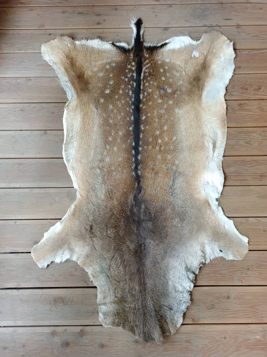  Robert Tartufferie Large Red Deer Skin Hide Natural Real Area  Rug : Home & Kitchen
