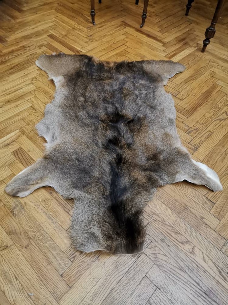 Red Deer Skin Hide Rug Winter Coat Fur Floor Home Decor Pets Etsy