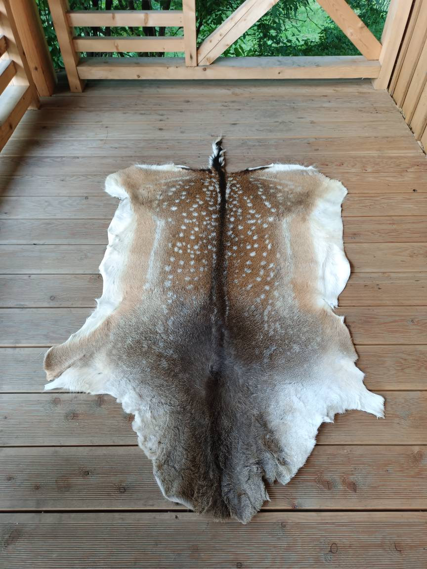 Large Natural Red Deer Skin Hide Pelt Area Rug Carpet cervus