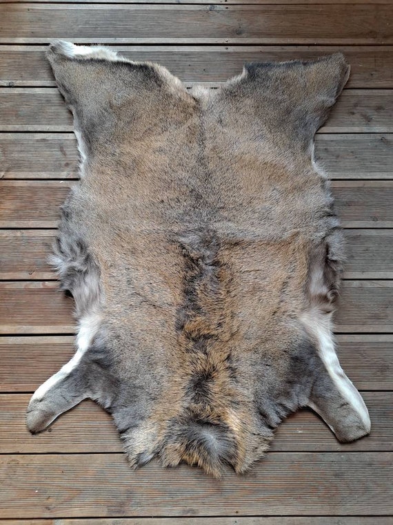 Large Natural Red Deer Skin Hide Pelt Area Rug Carpet cervus