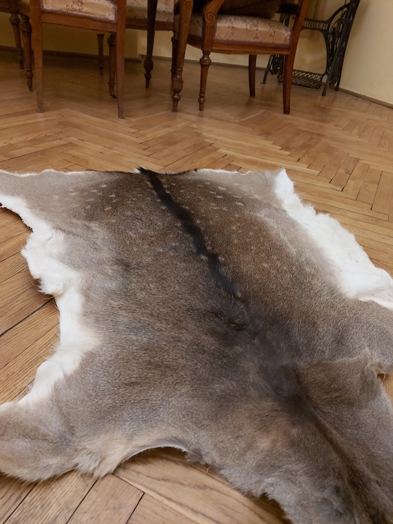 Fallow Deerskin Hide Area Rug Fur dama Dama Home Decor Living Room Hallway  Natural Carpet Fireplace Ornament Summer Coat Yellow Colours 
