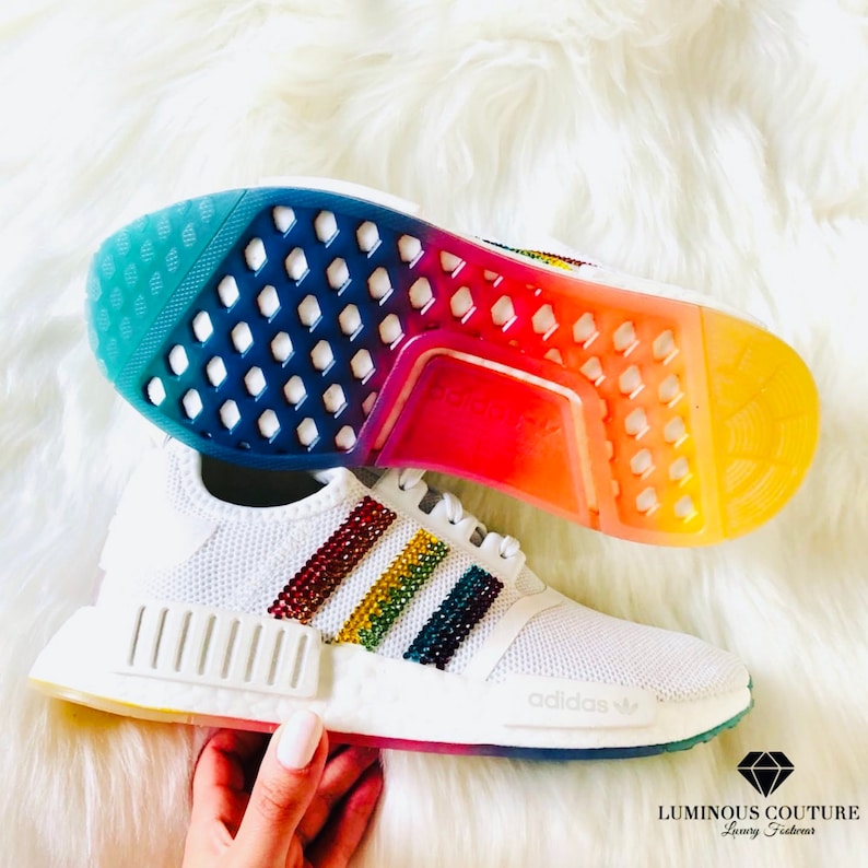 SwarovskiÂ® Adidas Adidas NMD Custom Shoes Gay Pride Rainbow | Etsy