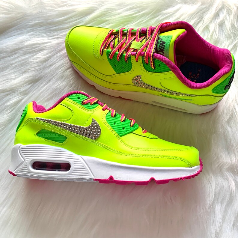 neon green nikes for women