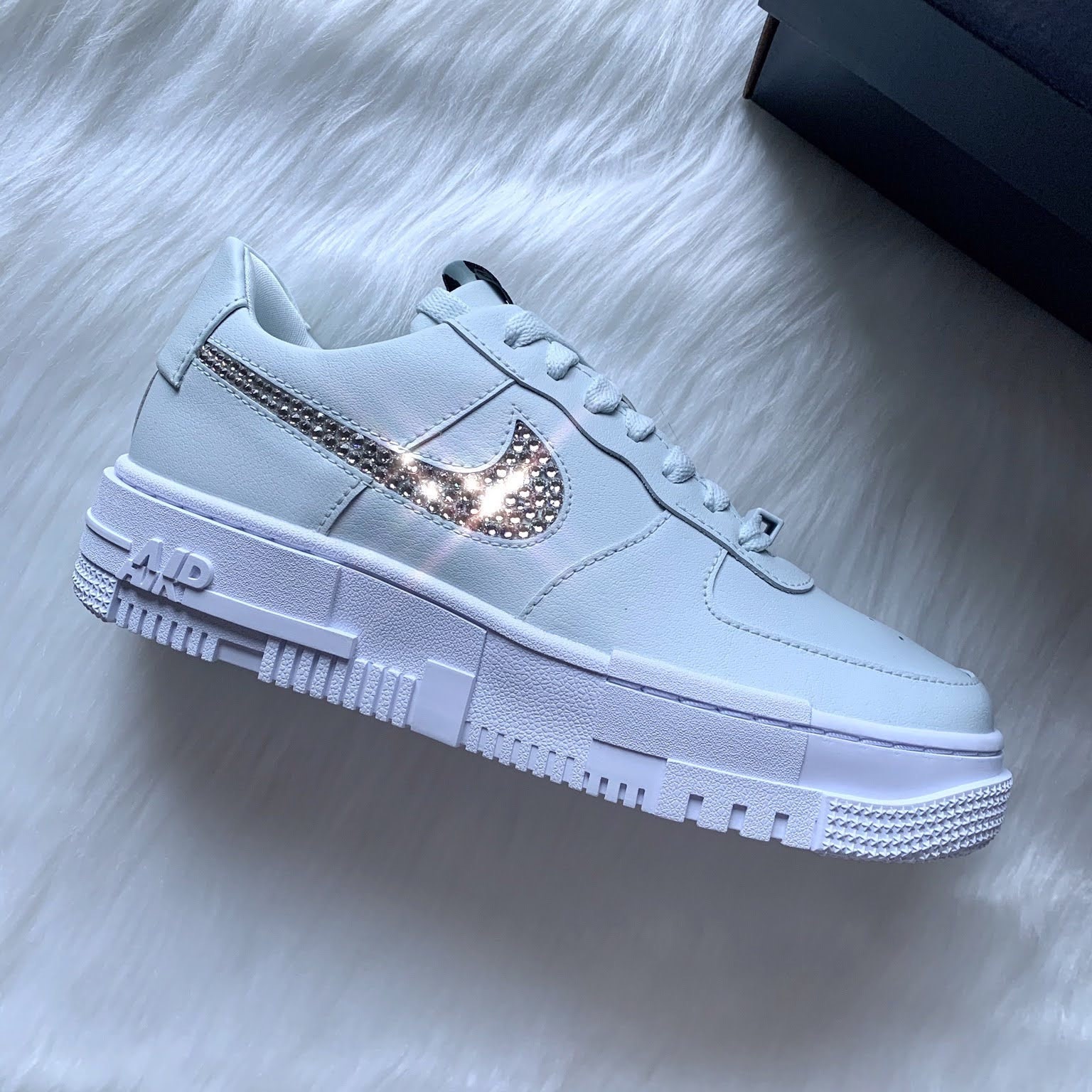 Swarovski® Nike Air Force 1 Pixel Custom Shoes Ghost Aqua | Etsy
