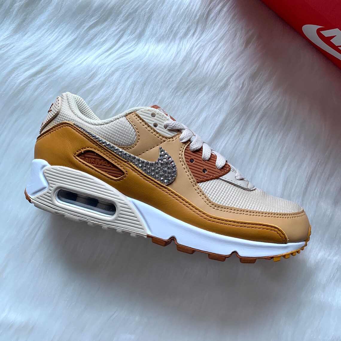 Swarovski® Nike Air Max 90 Custom Shoes Caramel | Etsy