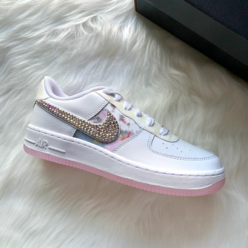 SwarovskiÂ® Nike Air Force 1 Low Custom Schoenen Bloemenprint | Etsy