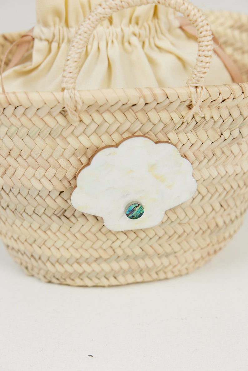 Mini Mother of Pearl Clam Shell Basket Bag image 4