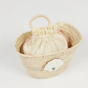 Mini Mother of Pearl Clam Shell Basket Bag image 3