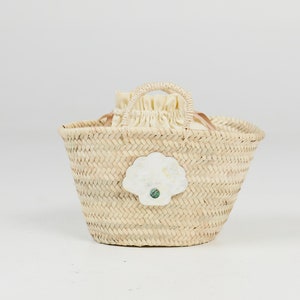 Mini Mother of Pearl Clam Shell Basket Bag image 1