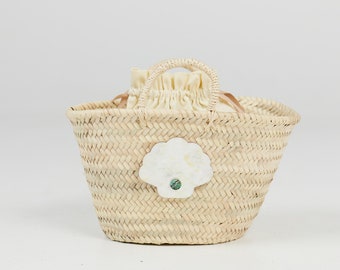 Mini Mother of Pearl Clam Shell Basket Bag