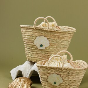 Mini Mother of Pearl Clam Shell Basket Bag image 5