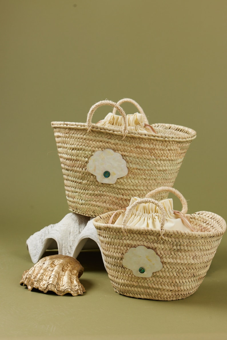 Mini Mother of Pearl Clam Shell Basket Bag image 5