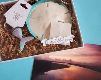 Gift Set Beach Lovers Seashell Sand dollar Unique Gift Under 30, Gift Sets for Her, Gifts for Mom, Gifts for Friends, Beach lover gift idea