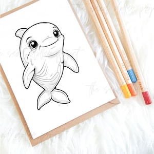 Dolphin Coloring Page: Beach Theme, Kids & Adults (PDF Download)
