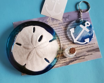 Gift Set Beach Lovers Seashell Sand dollar Unique Gift Under 30, Gift Sets for Her, Gifts for Mom, Gifts for Friends, Beach lover gift idea