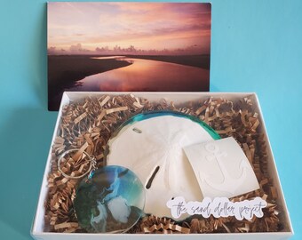 Gift Set Beach Lovers Seashell Sand dollar Unique Gift Under 30, Gift Sets for Her, Gifts for Mom, Gifts for Friends, Beach lover gift idea