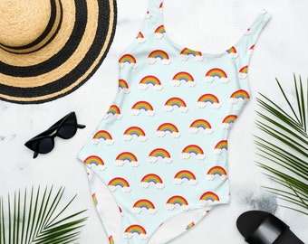 Rainbow One Piece Swimsuit - Swimsuit - Rainbow- Rainbow swimsuit - Rainbow bathing suit - Pool - Beach - Rainbow bathing suit