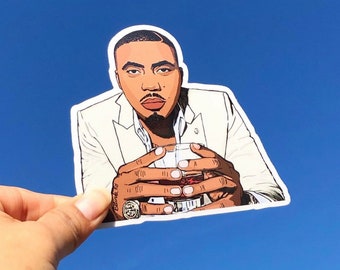 Nas  90s hip hop 4 inch vinyl sticker / Nasir bin Olu Dara Jones / east coast rap / sticker / vinyl
