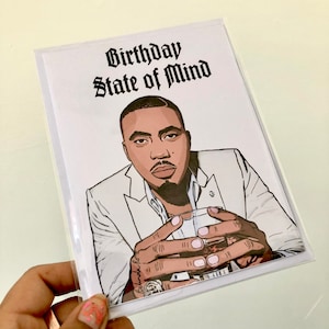 Carte d'anniversaire Nas / NAS / Carte d'anniversaire / Côte est / Carte hip hop