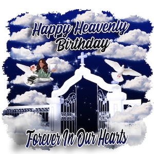 Center T-shirt PNG Design, Memorial, RIP Design, Funeral Background PNG, Sublimation, In loving Memory! Heaven, Celebration of Life