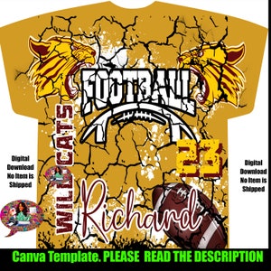Canva T-shirt Template, Football All Over T-Shirt Template