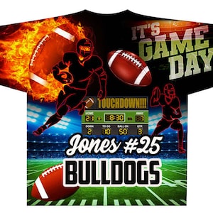 Football Fully Designed Editable Sublimation All Over T-Shirt Template “Photoshop” but can also be open in Affinity Designer