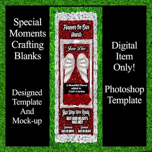 Fully Designed Digital Memorial Grave Blanket Grave Cover Template and Mockup “Photoshop” but can also be open in Affinity Designer