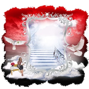 Center T-shirt PNG Design, Memorial, RIP Design, Funeral Background PNG, Sublimation, In loving Memory! Heaven, Celebration of Life
