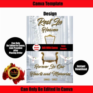Heaven Canva Template!!! Memorial Background for memorial, funeral or remembrance. Celebration of Life