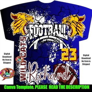Canva T-shirt Template, Football All Over T-Shirt Template
