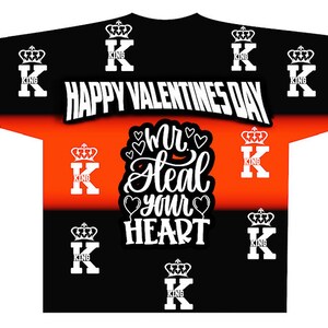 Sublimación editable totalmente diseñada Día de San Valentín plantilla de camiseta &quot;Photoshop