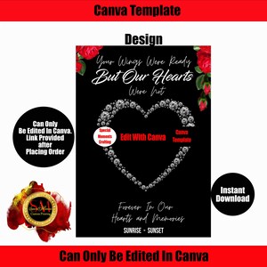 Heaven Canva Template!!! Memorial Background for memorial, funeral or remembrance. Celebration of Life