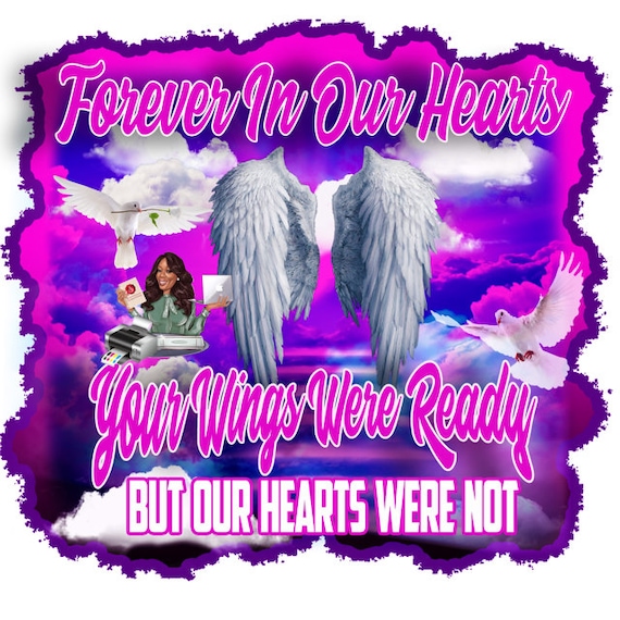 Center T-shirt PNG Design, Memorial, RIP Design, Funeral Background PNG,  Sublimation, In loving Memory! Heaven, Celebration of Life